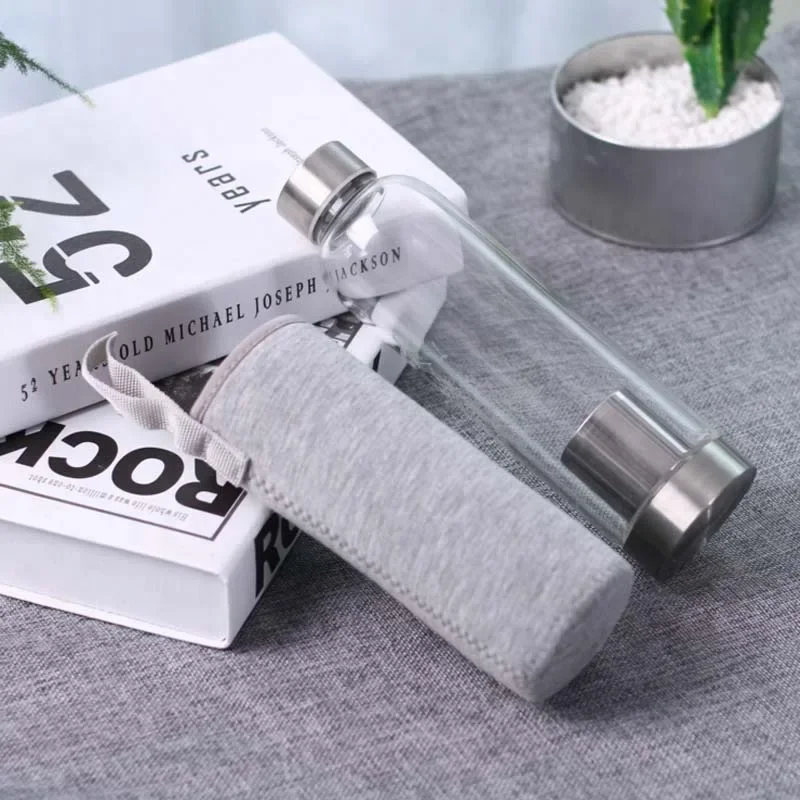زجاجة مياه رياضية زجاجية مع مص - مراجعة Outdoor Sport Glass Water Bottle وسعره